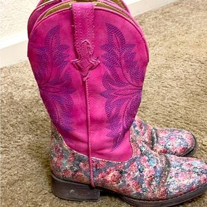 Roper Girls Cowgirl glitter leather boots